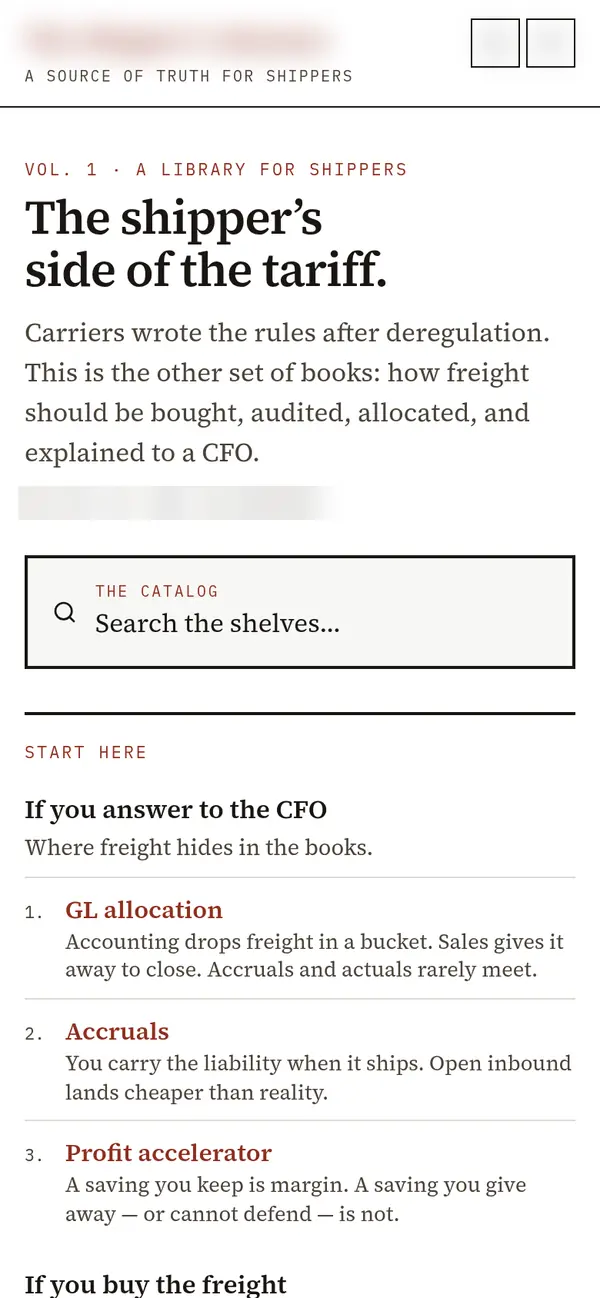The almanac on a phone: a searchable library of freight terms